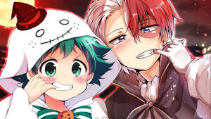 Hình nền Todoroki dễ thương cùng Midoriya nhỏ