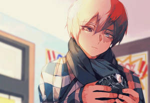 Hình nền Todoroki dễ thương cầm viên đá pha lê