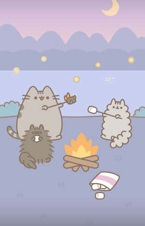 Pusheen Kawaii — POCO Pad M1 Hình nền