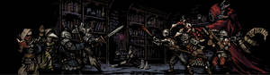 Hình nền HD Darkest Dungeon hai màn hình Necromancer đấu với anh hùng — 3840x1080 Hình nền