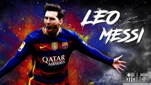 Hình nền nghệ thuật Leo Messi trên nền văng nhiều màu