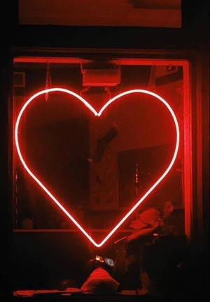 Hình nền trái tim neon đỏ phát sáng phong cách trái tim — Trái tim thẩm mỹ GIF Hình nền