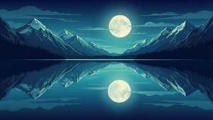Hình nền nghệ thuật vector về trăng tròn phản chiếu trên mặt hồ, phong cách SVG. — Mặt trăng Hình nền
