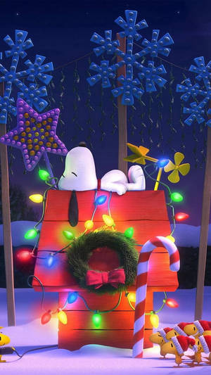 Hình nền Trang trí Giáng sinh 3D Snoopy — Snoopy giáng sinh Hình nền