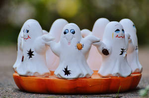 Hình nền trang trí Halloween ma trắng dễ thương. — Dễ thương Halloween Hình nền