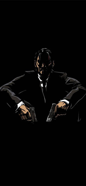Hình nền tranh vector John Wick iPhone 12 — iPhone 12 Hình nền