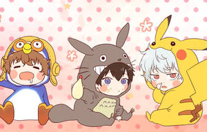 Hình nền trẻ em anime mặc đồ onesie Pikachu