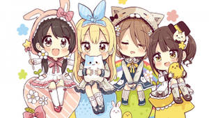 Hình nền trẻ em anime váy sặc sỡ