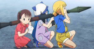Hình nền trẻ em anime với súng phóng tên lửa