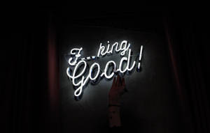 Hình nền biển hiệu nhà hàng theo phong cách Neon Aesthetic — Đen Thật Hình nền