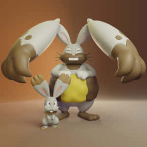 Tượng Diggersby và Bunnelby — Pokemon Hình nền