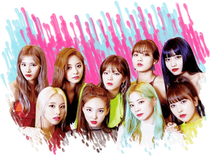 Twice Các Thành Viên Với Phông Nền Sặc Sỡ