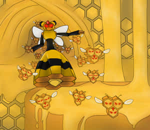 Vespiquen ra lệnh cho Combee tấn công — Ảnh động di động Hình nền