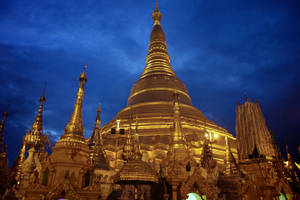 Hình nền Yangon Hoàng Hôn Shwedagon — Lạnh Hình nền