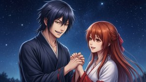 Hình nền lãng mạn của Yato và Hiyori dưới bầu trời sao — Anime couple GIF Hình nền