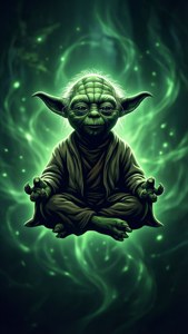 Hình nền vector bóng dáng Yoda với hào quang xanh lá. — iPhone 5 Hình nền