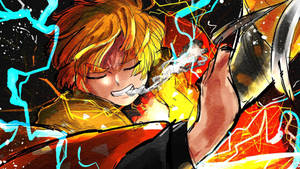 Tranh kỹ thuật số Zenitsu Demon Slayer